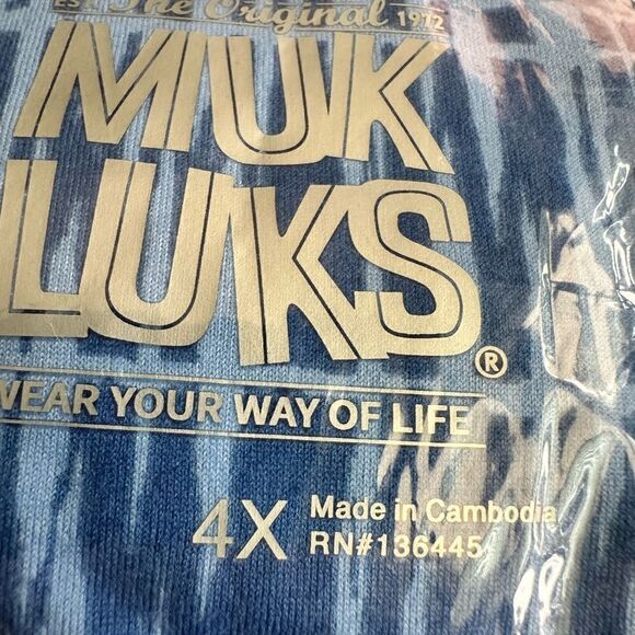 NWT Muk Luks Plus Size Cloud Knit Lounge Pajama Shorts Set Blue Abstract - 4XL - Picture 5 of 6